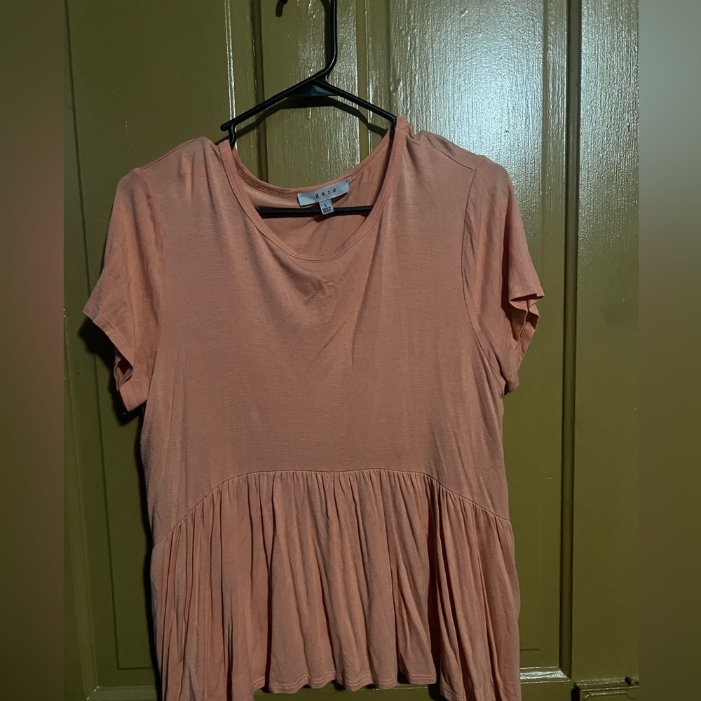 peach colored baby doll top